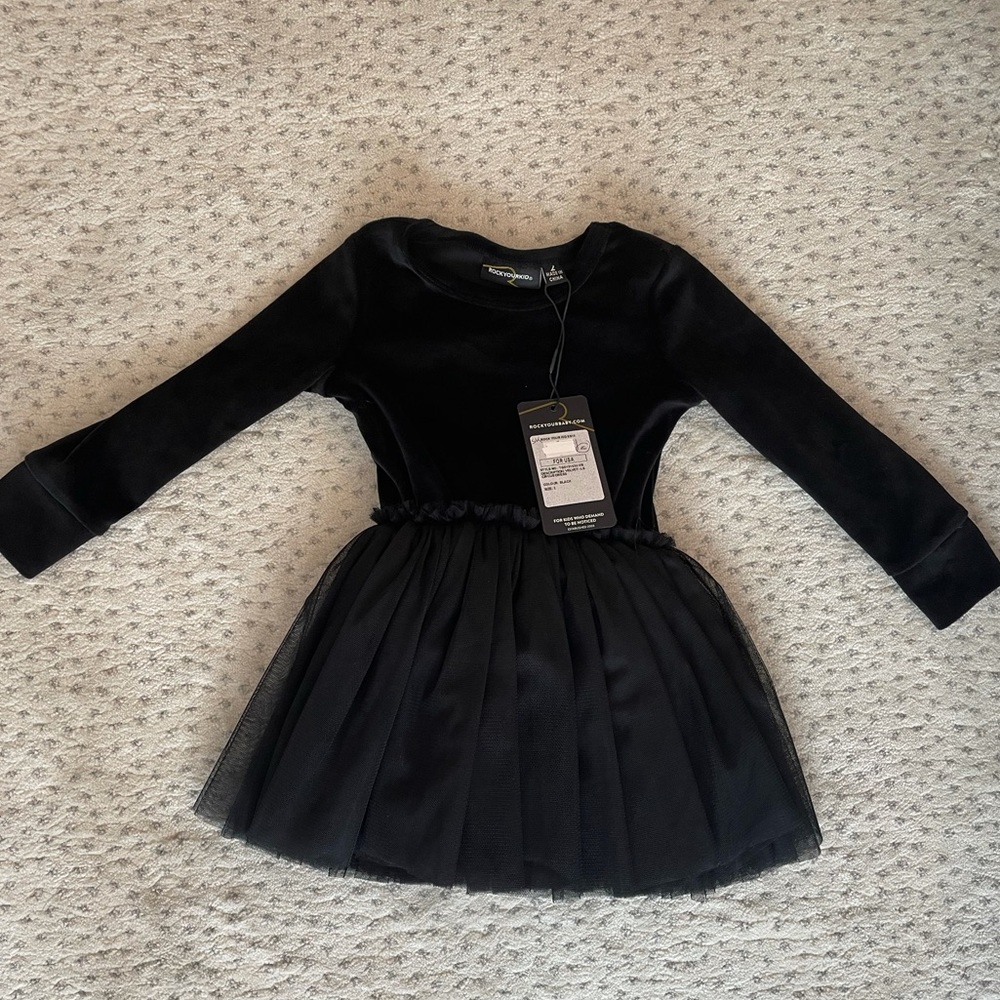 ROCK YOUR KID black velvet tutu dress 2T NEW w TAG